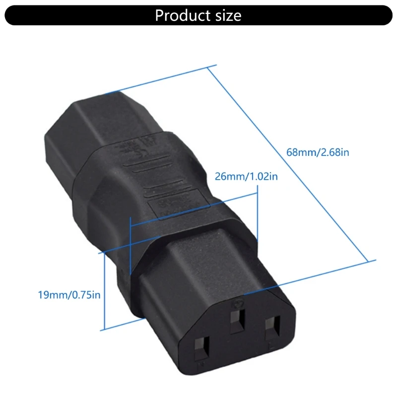 PVC Power Extension Socket, C13 Female to Female 3-Hole Female Adapter