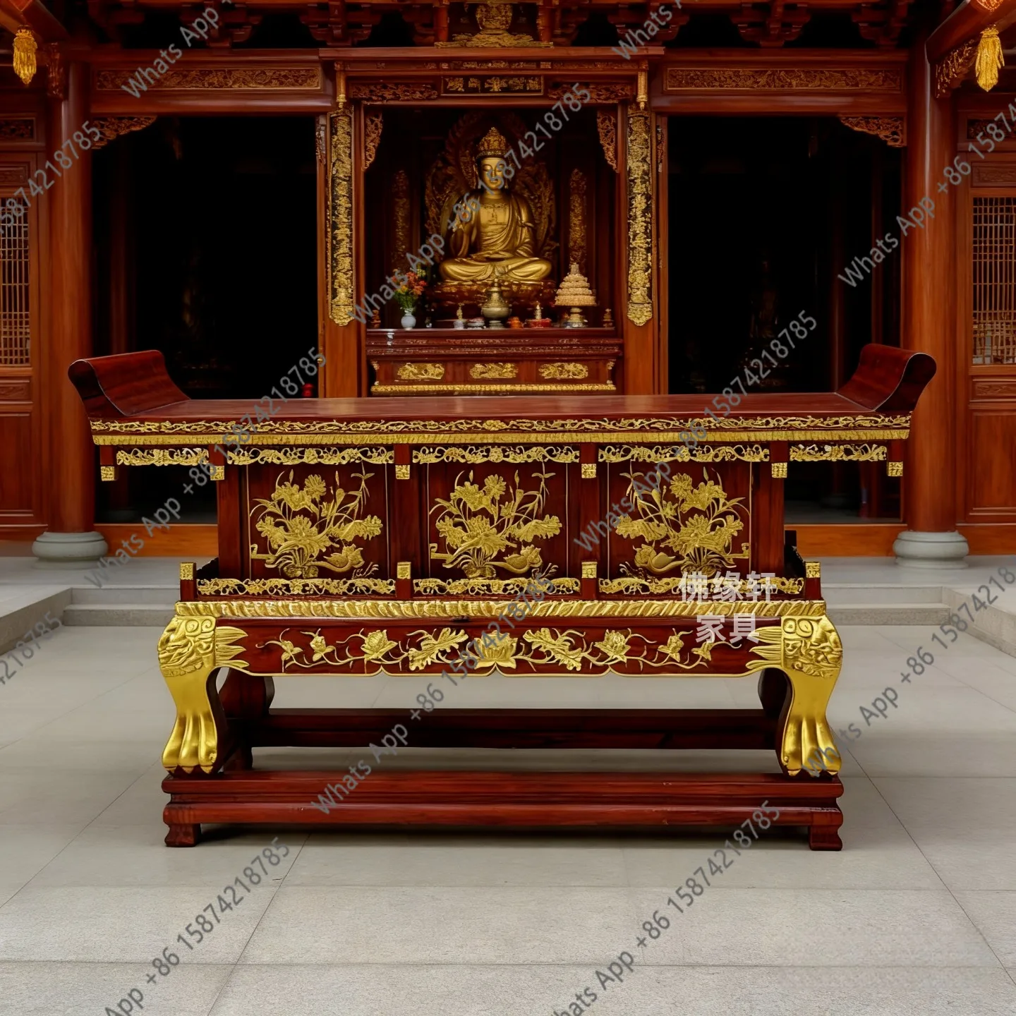 Ll Solid wood incense case for table upturned ingot strip case for table ancestral hall Buddha table tribute Taoist temple