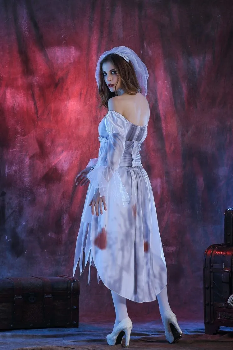 Halloween Women Sexy Scary Vampire Witch Suits Corpse Ghost Bride Cosplay Fancy Dress Masquerade Carnival Party Devil Costume