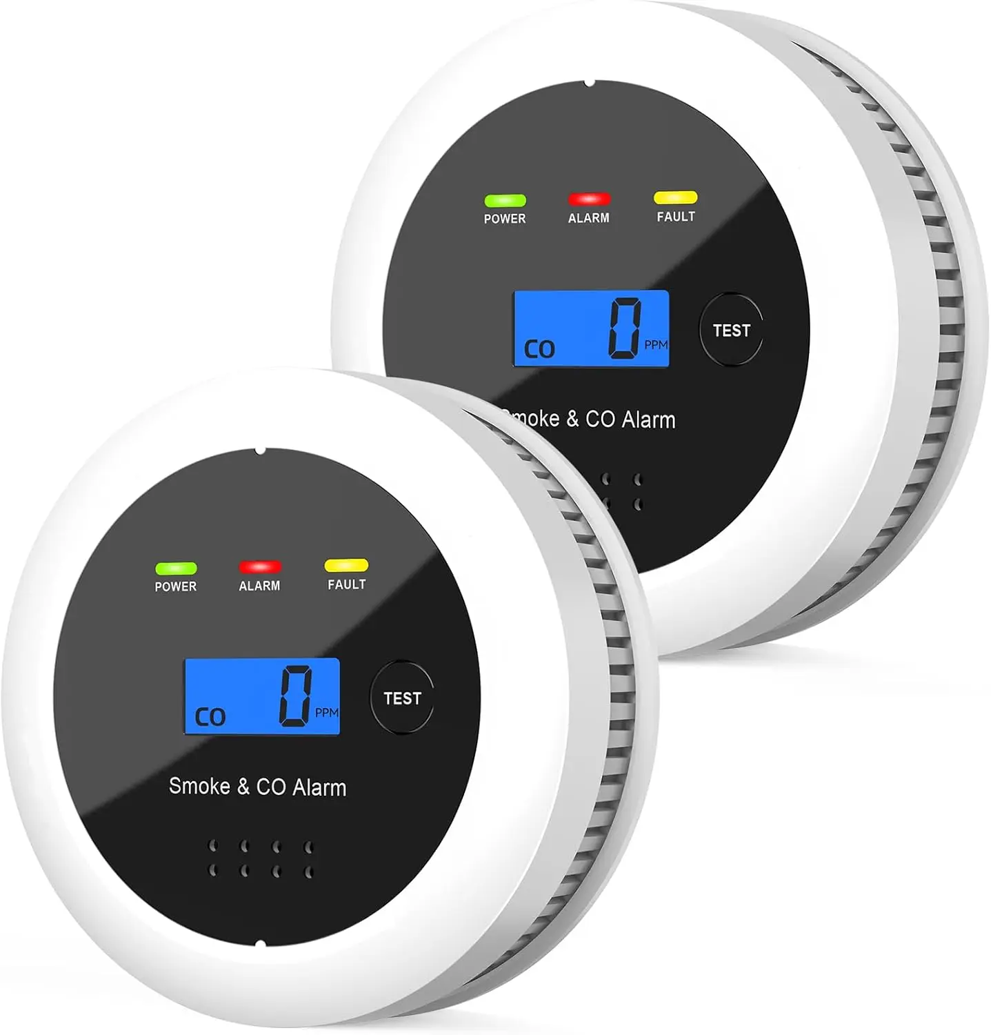 

2-in-1 Smoke and Carbon Monoxide Alarm with LCD Display, 85dB Loud Alert, Battery-Powered for Home Safety