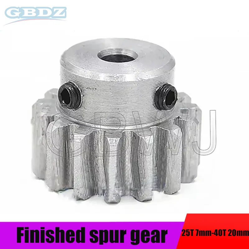 

1Pc 1M25T Spur Gear Bore 7/6/8/15-20mm Motor Gear Low 45# Steel Material High Quality Metal Gear For Motor 1 Modulus 15 Teeth