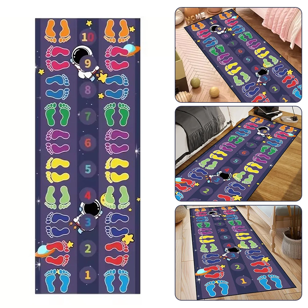 Indoor Jumping Game Mat,Hop Count Hop-Scotch Rug Boosts Motor Skills And Cognitive Growth Kindergarten Classroom Activity
