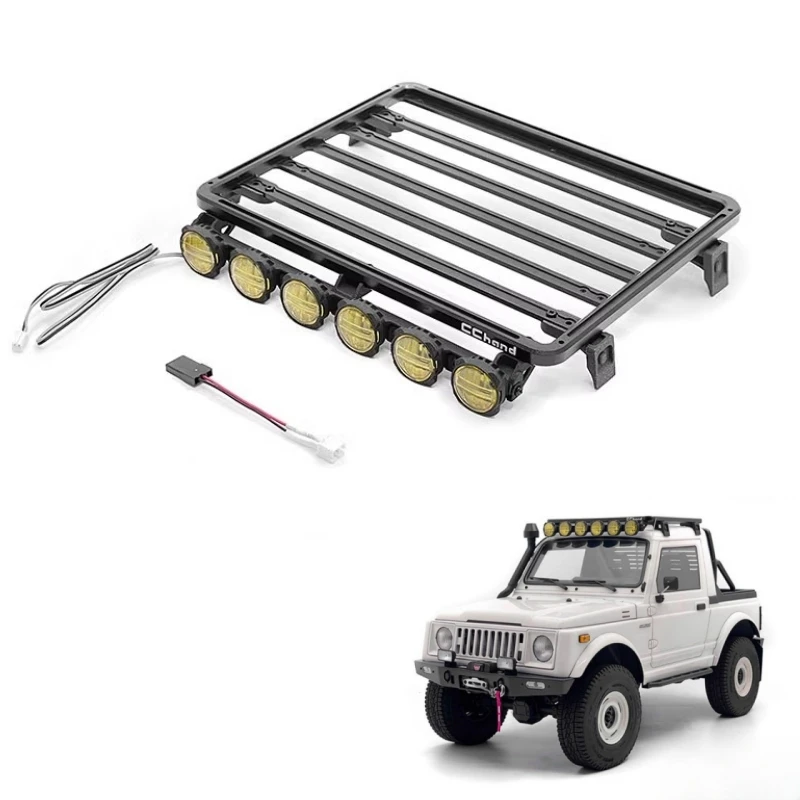 

Roof Rack with yellow Lights for Enduro BUSHIDO Jimny RC Car. 1/10 Enduro Bushido Brushed Trail Truck Upgrade part