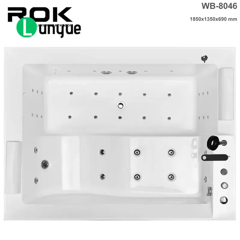 Modern Double Spa Bath Tub Hot Shower Home Bathroom Furniture Large Capacity Relaxing Soaking Bathtub for Couple