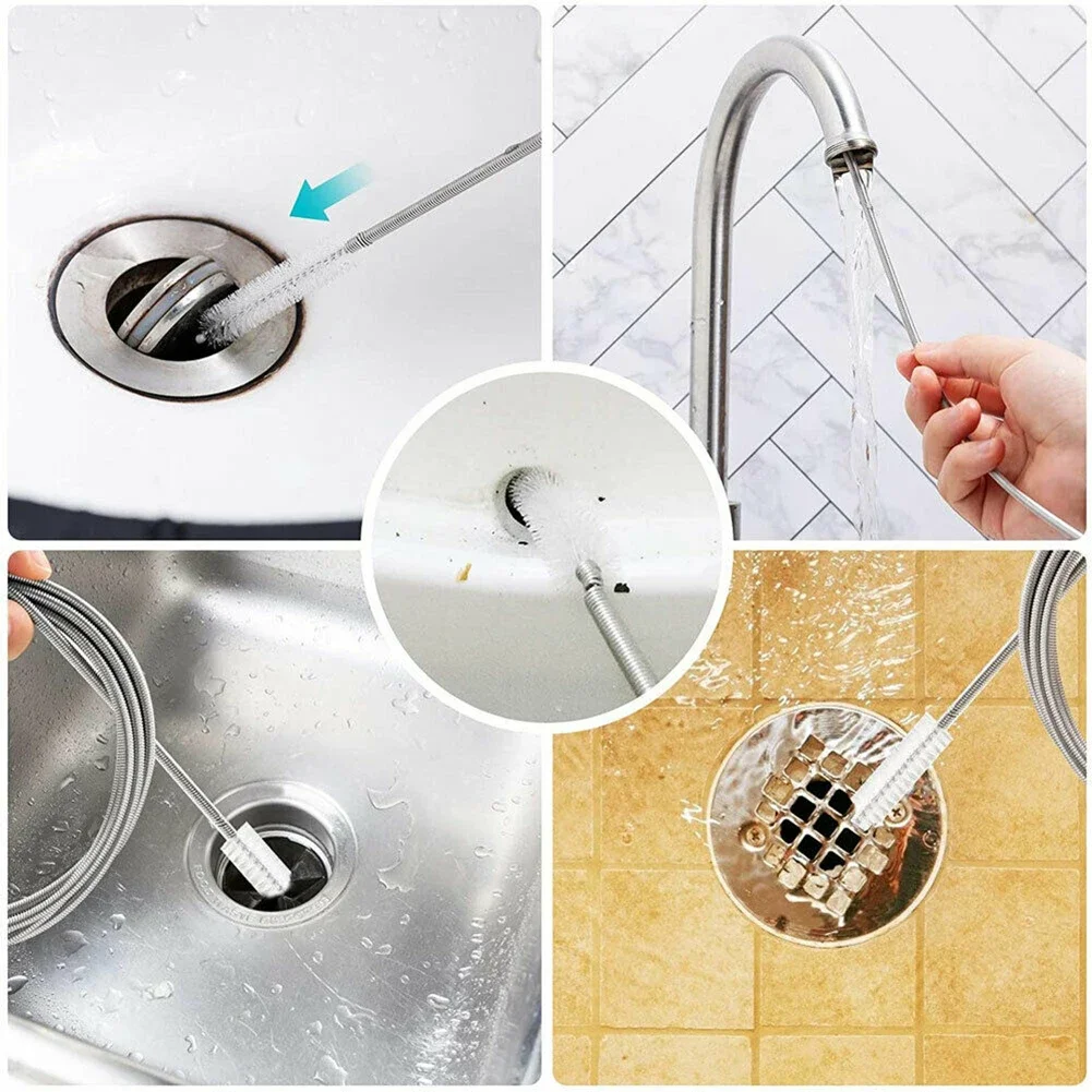 1.5M Flexible Car Drain Hole Sunroof Cleaning Abrasive Brush Refrigerator Unclogging Drainage Pipe Spout Clogging Cleaning Tool