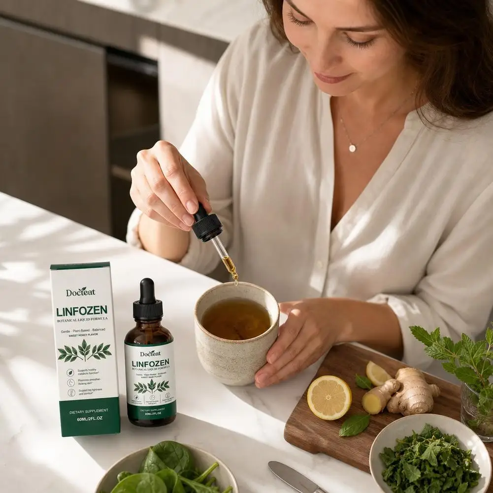 LINFOZEN Botanical Liquid Formula Lymphatic Drainage Drops Gentle Plant Sweet Honey Flavor Promote Metabolism Body Care Liquid