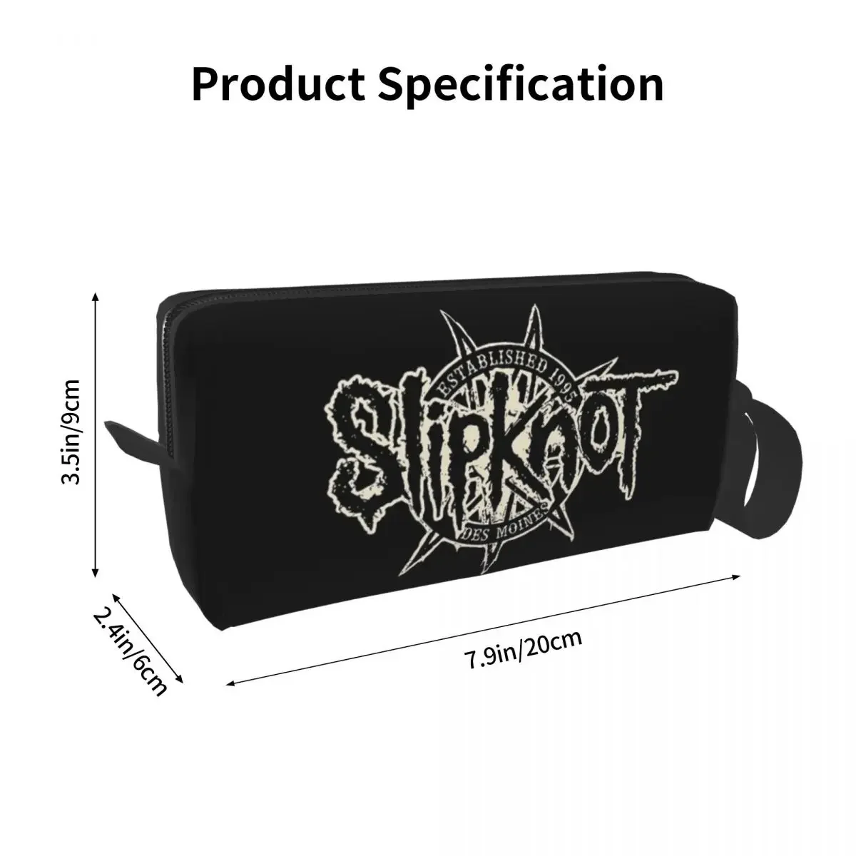 S-Slipknots Heavy Mental Music Makeup Bag Cosmetic Organizer Toiletry Cosmetic Bag for Women Beauty Travel Pencil Case