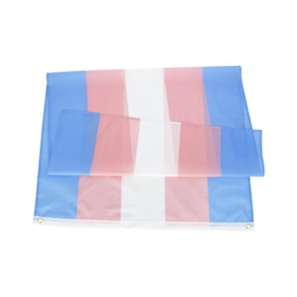 100pcs 3x5 FT Breeze Transgender Flag Pink Blue Rainbow Flags LGBT Pride Banner Flags With Brass Grommets Banderas