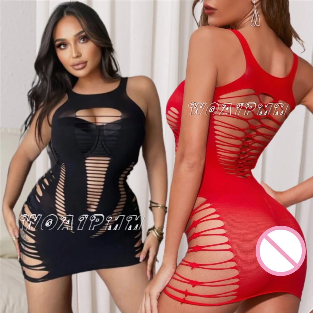 

20 Styles New High Quality Fishing Net Mini Bodycon Dress Ladies Erotic Mesh Transparent Short Skirt Clothing Women's Underwear