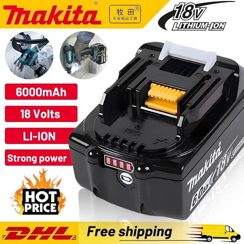 

Genuine Makita 18V Battery 6Ah Rechargeable Power Tools Battery 18V makita with LED Li-ion Replacement LXT BL1860B BL1860 BL1850