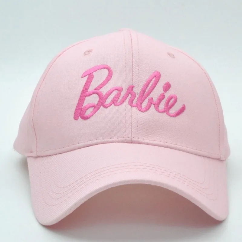 Barbie Cute Women Baseball Cap Peaked Cap Cartoon Embroidery Solid Color Adjustable Spring Summer Hat Shade Sport Baseball Hats