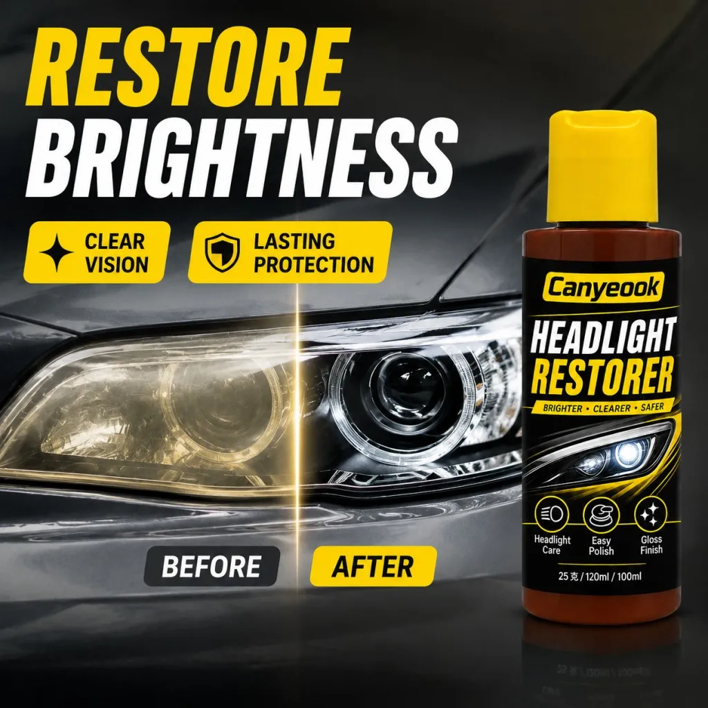CANYEOOK Headlight Repair Cream Restore Foggy Yellow Oxidized Lens Anti-Aging Protective Coating Renew Polish, 100g