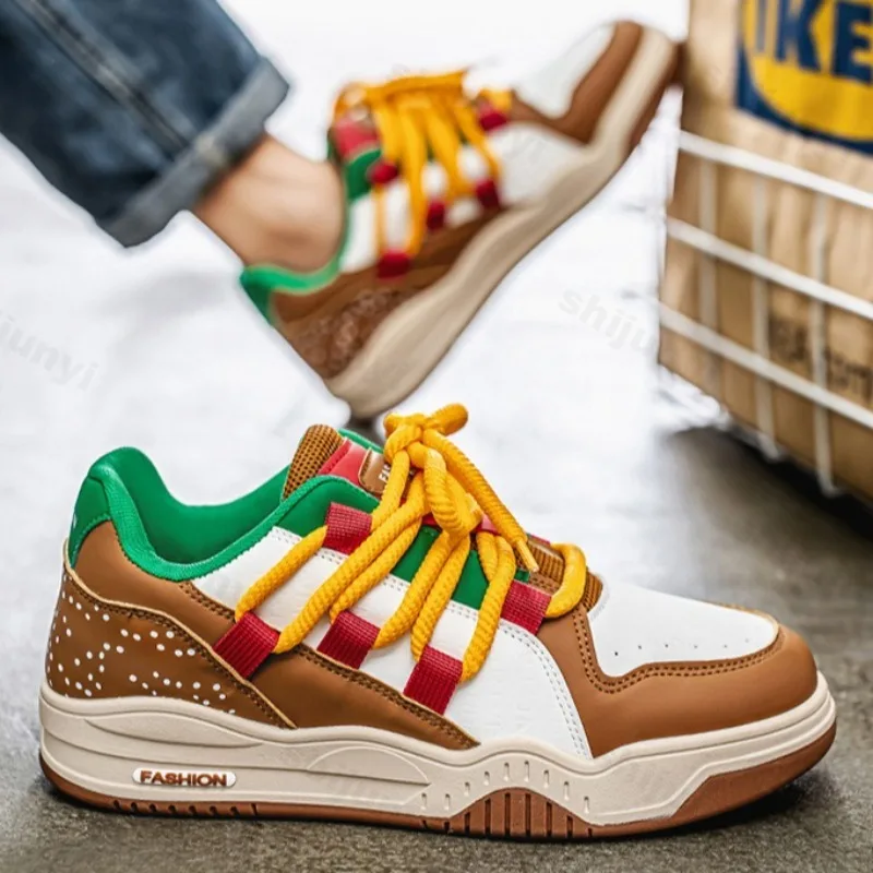 

Осенняя модная тенденция 2024, универсальная повседневная обувь с низким берцем на толстой подошве для мужчин, удобные нескользящие нишевые дизайнерские кроссовки на платформе