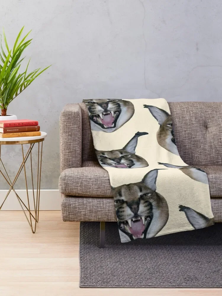 Big Floppa angry Throw Blanket Beautifuls Luxury Throw anime Blankets