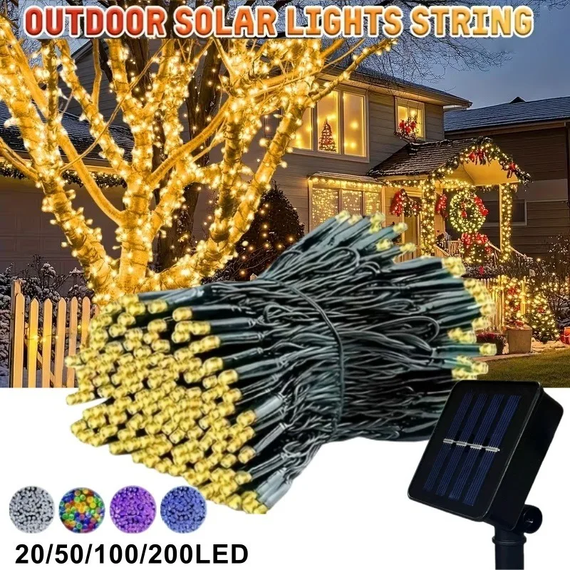 5M-32M Solar Fairy String Lights Featuring 8 Different Flashing Modes, for Setting Romantic Mood with,Gardens,Weddings,Christmas