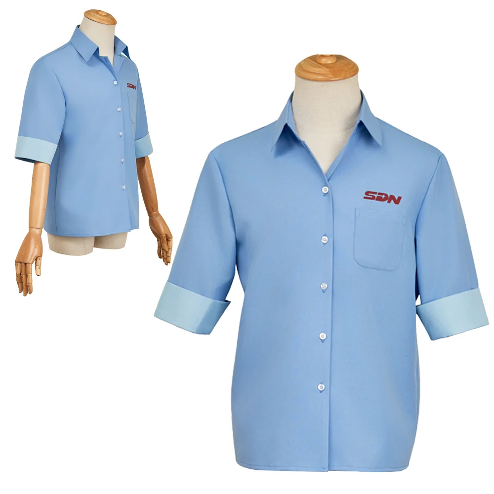 Robert Costume Robertson Cosplay T-Shirt Short-sleeved Male Top Game Dis Patch Halloween Carnival Party Roleplay Suit Disguise