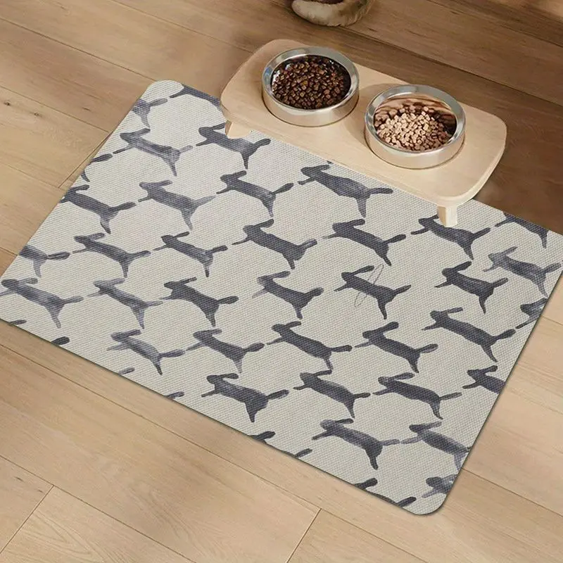 VIKAMA Kitten & Pumpkin Dot Diatom Mud Pet Feeding Mat, 8 Designs, Non-Slip Washable Absorbent Dog Cat Mat