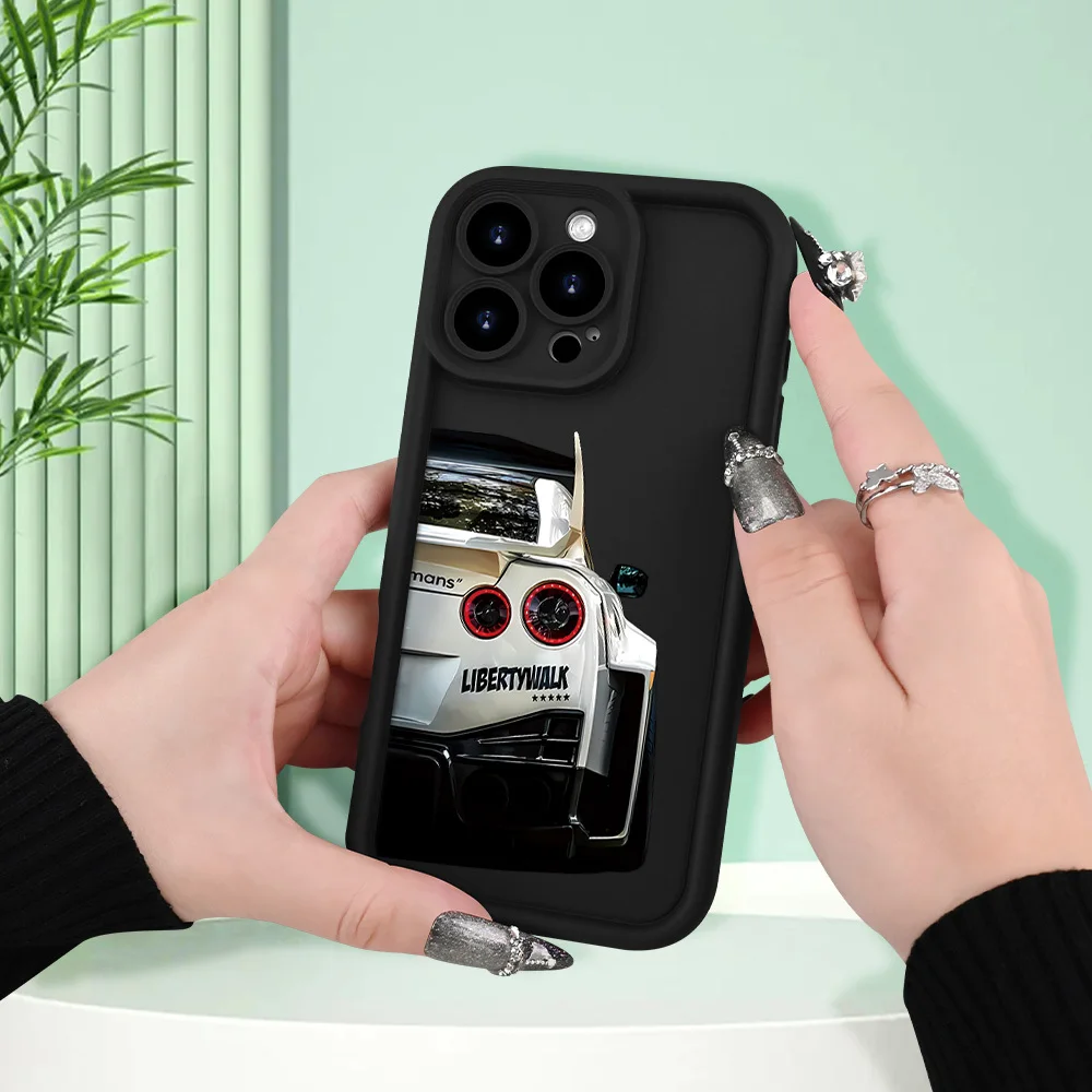 حافظة هاتف بنمط ضوء خلفي للسيارة إبداعي، لهاتف iPhone 16 15 14 13 12ProMax