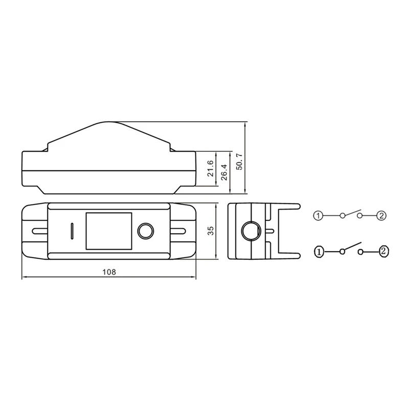 5X 30A 12V JR-617 Waterproof Line Medium Switch Line Switch Flat Round Line Silver Contact Double Cut Dust-Proof Switch