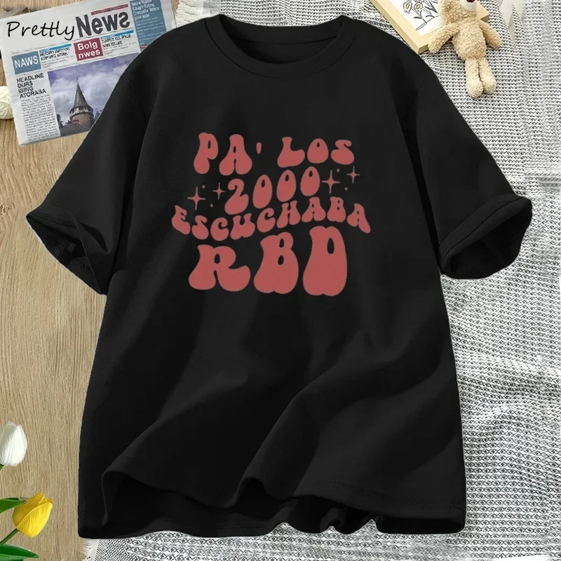 Rebelde Tshirt 2000\'s Escuchaba RBD T-Shirt Un Verano Sin Ti T Shirt Graphic Tee Trendy Clothes Streetwear Tops Cotton Oneck Top