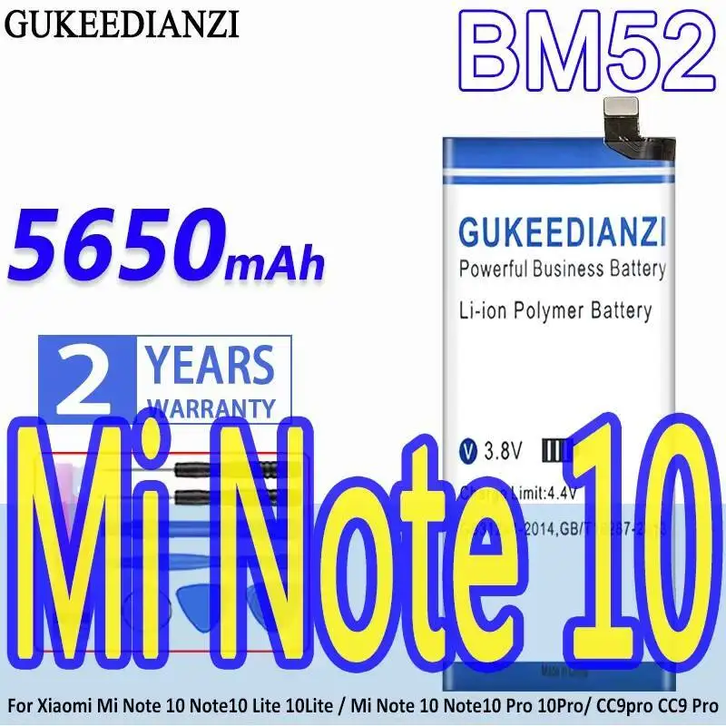 

Mobile Phone Battery BM52 5650Mah For Xiaomi MI Note 10 Note10 Lite 10Lite Pro 10Pro Cc9pro CC9
