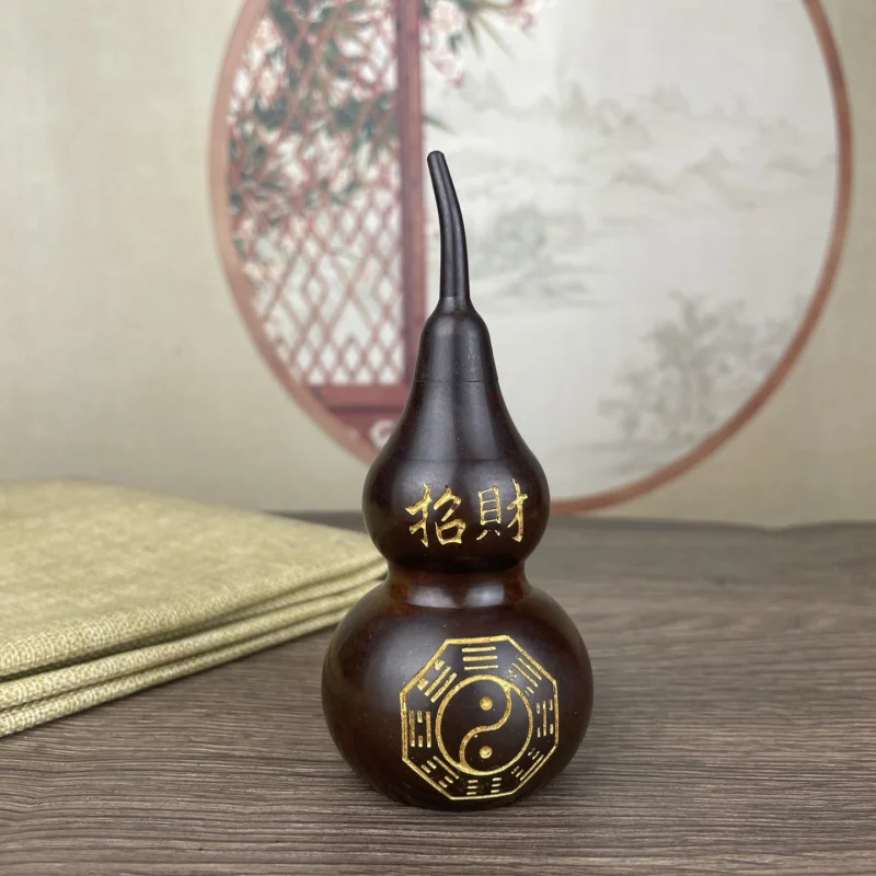 

Antique Style Copper Eight Trigrams Gourd Ornament Retro Collectible Antique Copper Gourd Ornament Gourd Opening Decoration