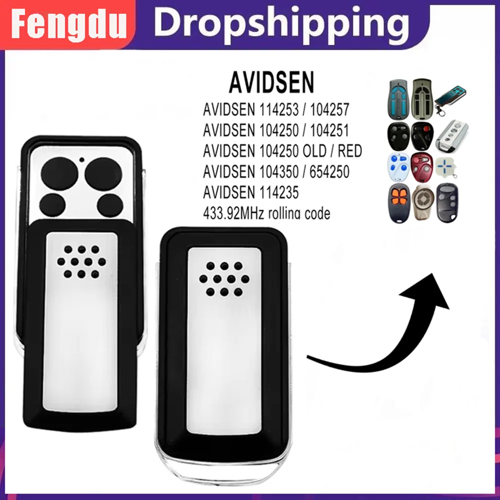 Garage Door Remote Control For AVIDSEN 104251 104350 114235 104250 104257 104350 Gate Transmitter 433.92MHz Rolling Code