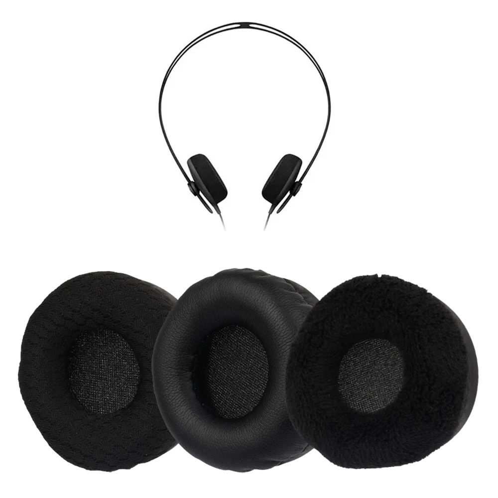Almohadillas de espuma de cuero PU de terciopelo de tela de malla negra suave para auriculares AIAI Tracks, almohadillas de repuesto para los oídos con Clips de plástico