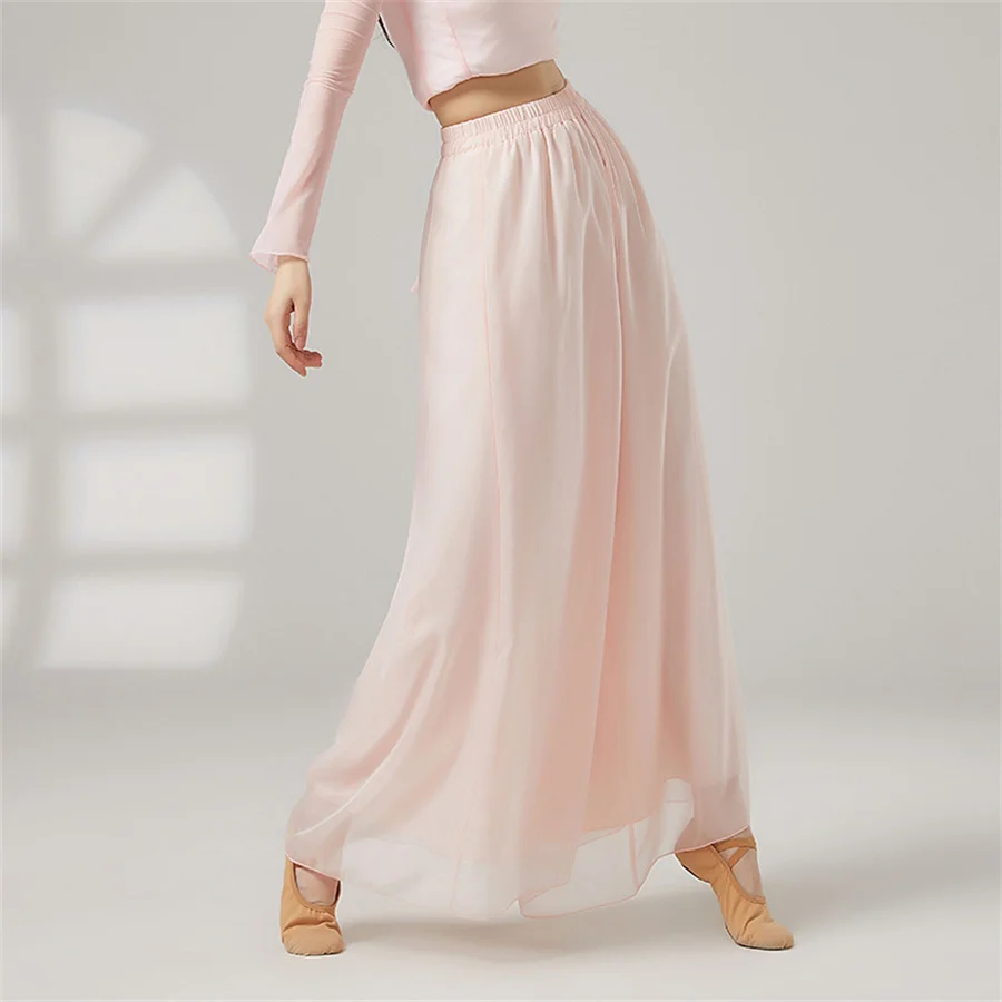 

Women Chiffon Classical Dance Pants Loose Wide-Leg Elegant Ballet Chinese Folk Dance Soft Double-Layered Ladies Costume