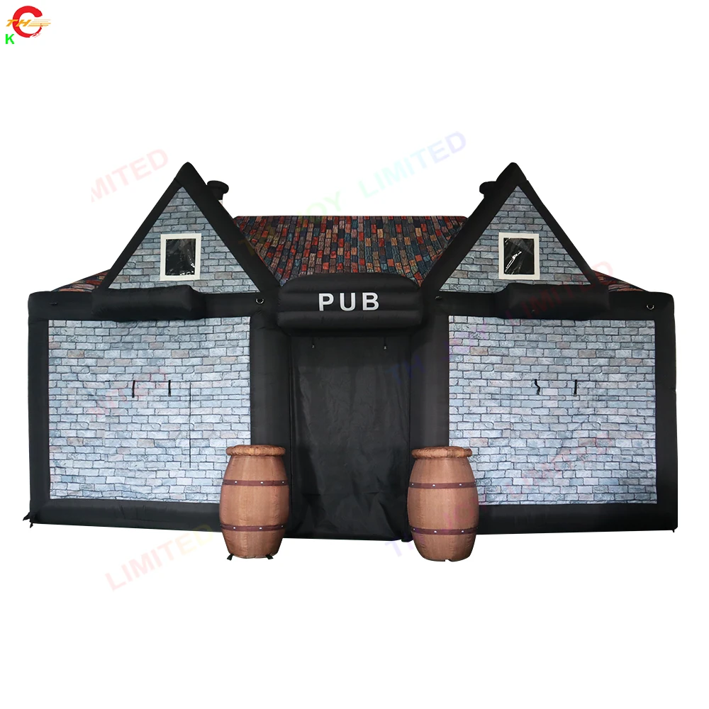 Free Door Shipping 10x5x5mH Outdoor Inflatable Irish Pub Tent Full Printing Pub Bar Lawn Event Marquee for Sale