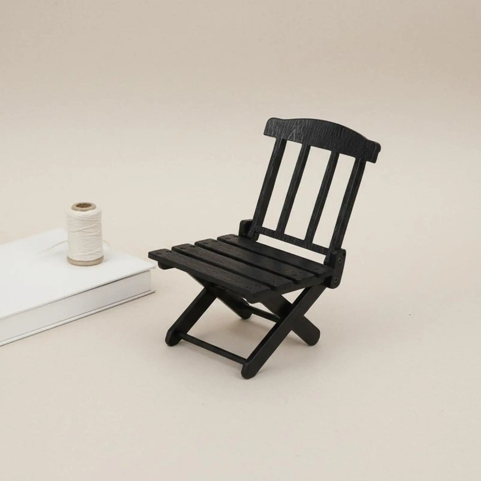 Folding Doll Chair Miniature Beach Furniture Plastic Brown for OB11 Dollhouse Summer Scene