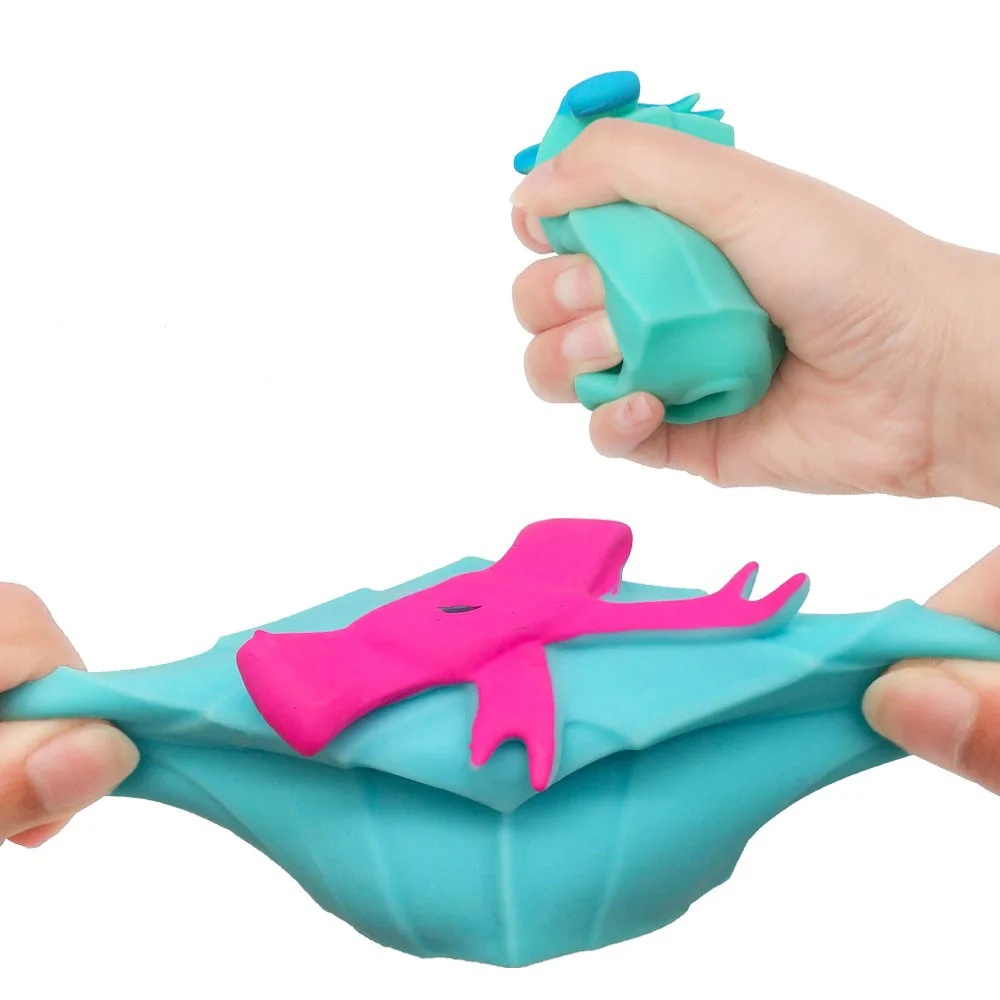 Creative Animal Flip Gifts Box Reversible Chick Frog Squeeze Animal Stress Relief Fidget Toys Pop Squishy Mochi