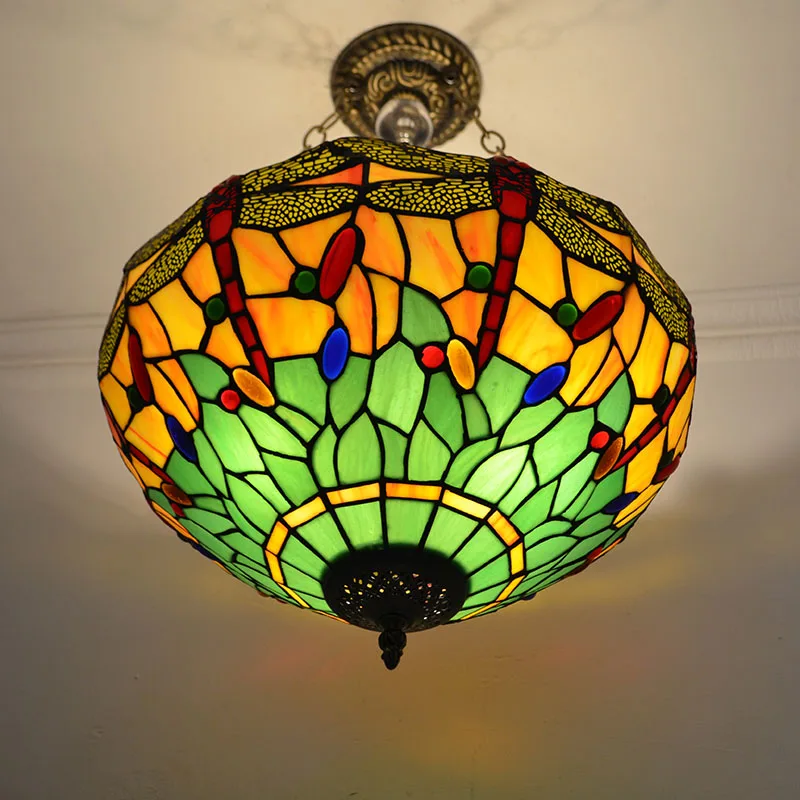 

40cm Glass pendant light nordic country bedroom aisle balcony restaurant living room entrance corridor retro chandelier lamp