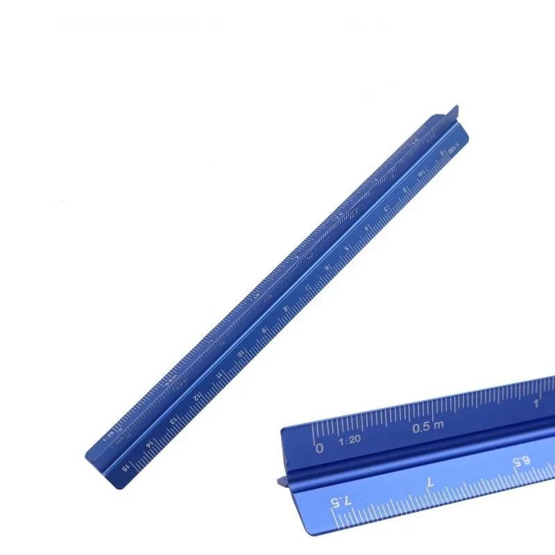 Triangular Scale Ruler Clear Precise Scale 1Pcs 15cm Aluminum Alloy Blueprint Drawing Architectural Engineering Students Sketch
