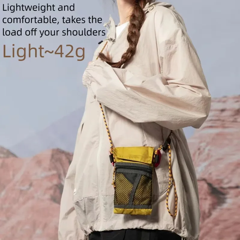 Outdoor Hiking Crossbody Messenger Bag, Waterproof Foldable Mini Nylon Vertical Shoulder Bag,Lightweight Sports Mobile Phone Bag