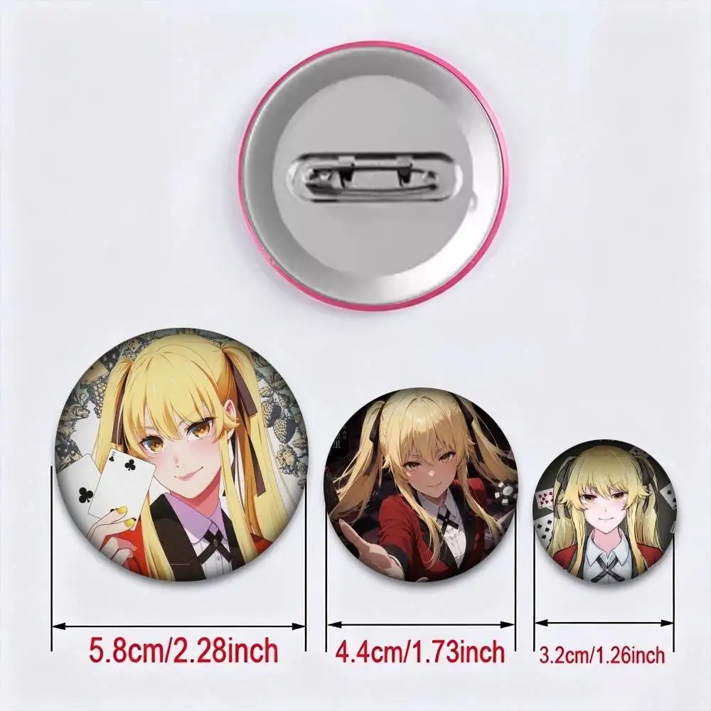 Anime k-Kakegurui M-Mary Saotome  25 32 44 58 75mm Badges Personalized Round Brooches Pins Accessory Gift