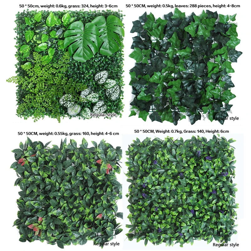 Lawn Fake Background Wall Green Simulation Wall Plant Hotel Restaurant Activity Decorative Wall Indoor And Outdoor 50x50cm