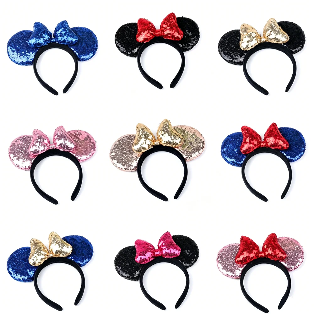 

Big Size Classic DOT Bow Mouse Ears Headband Women Party Girl Hairband Hot Festival Park Trip DIY Hair Accessories