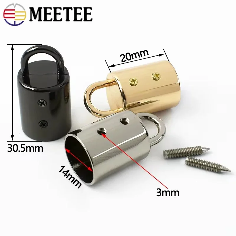 5/10/20Pcs 14mm Meetee Bag Belt Metal Buckles Strap Tassel Cord Lock Clasp Hook Connector Hanger Rope Locks Hardware Accessories