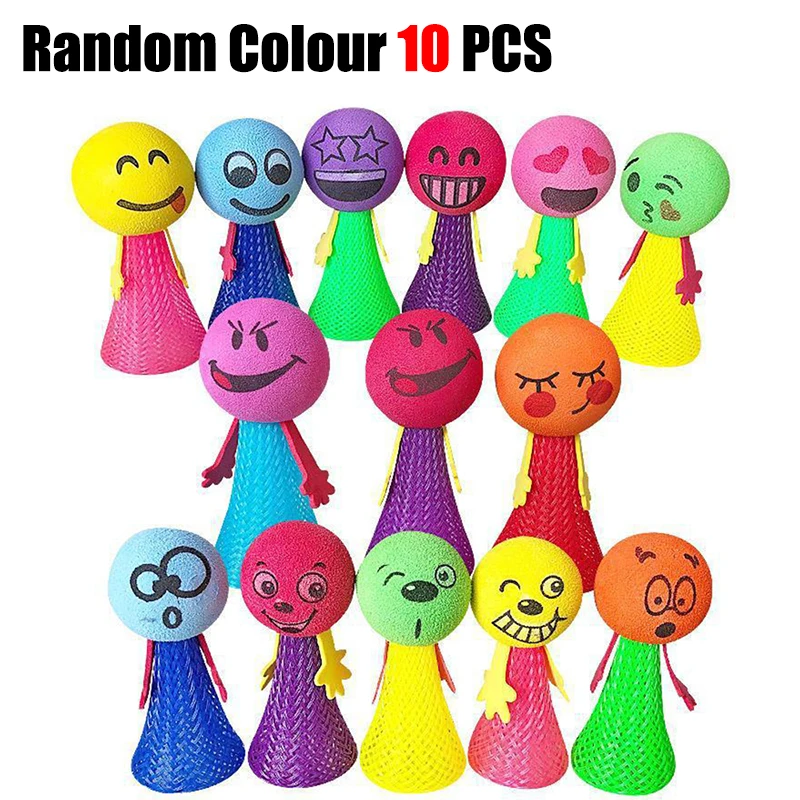 

10pcs Cute Creative Jumping Doll Finger Stress Release Toys for Kids Birthday Party Favors Treat Reward Guest Novelty Gag Toys