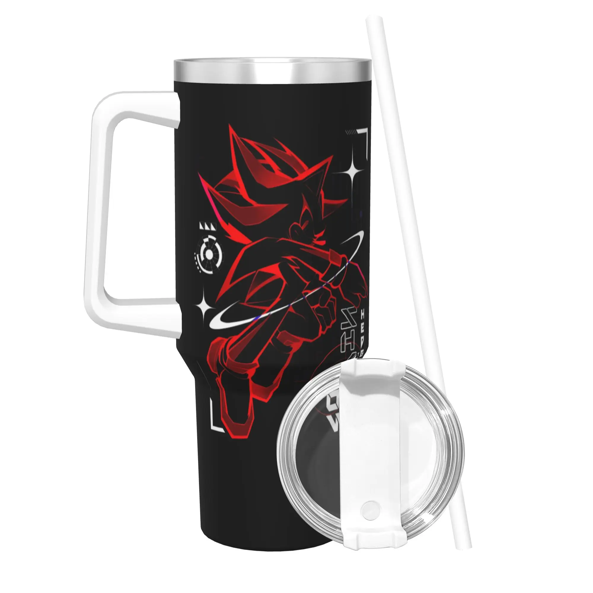 40OZ Stainless Steel Tumbler Shadow The Hedgehogs Thermal Cups Cartoon Heat Preservation Hot Drinks Car Mugs Travel Water Bottle view 2