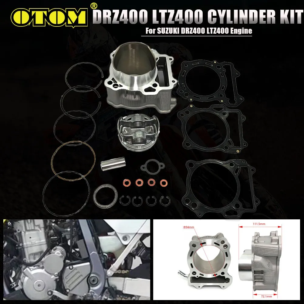Motorcycle For SUZUKI DRZ400 LTZ400 Cylinder Kit 94mm Cylinder Block Piston Pin Ring Seal Gasket Engine Accessories Off-road