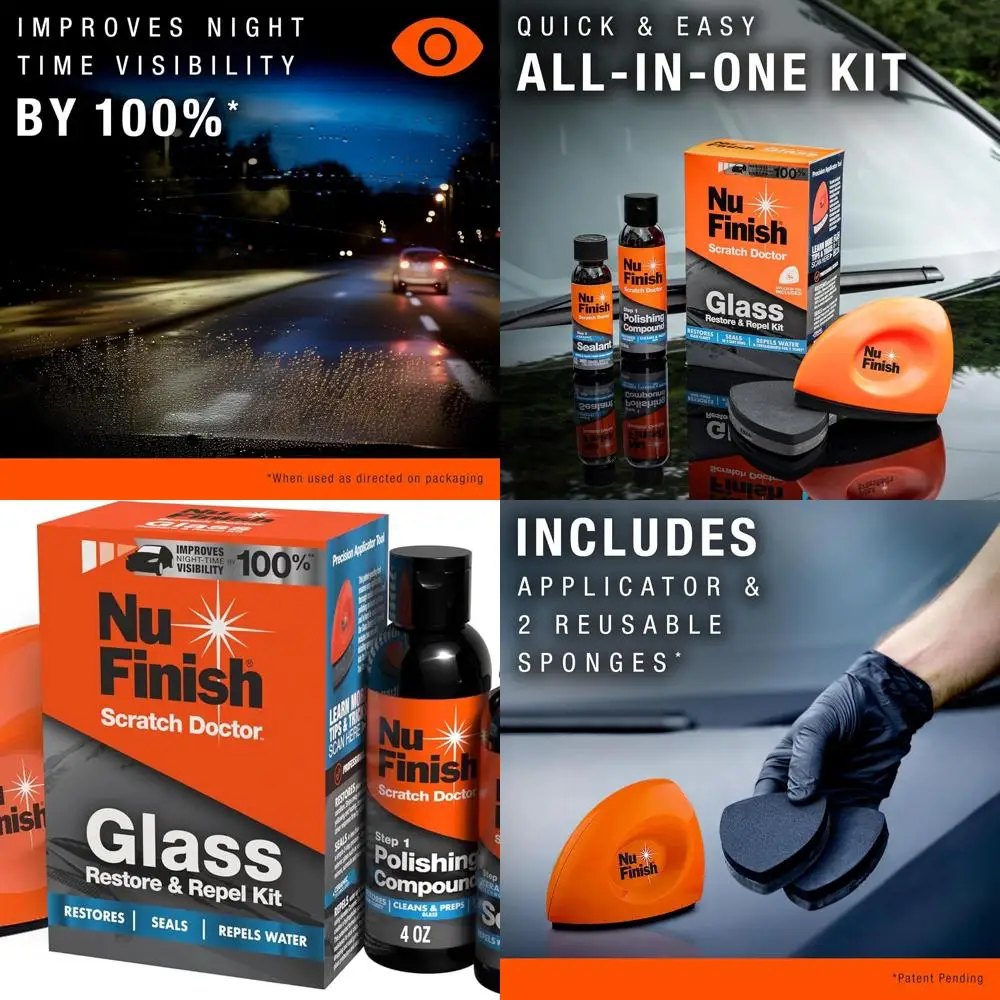 

Glass Restore & Repel Kit, Two Step Regimen for Car Windshield, Includes Polishing Compound, Ceramic Sealant, Precision Applicat