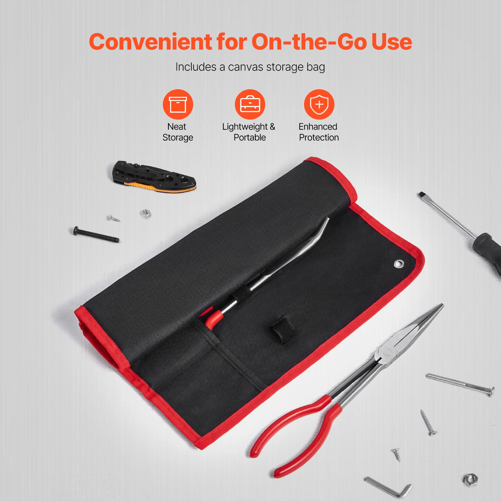 SucceBuy 5-teiliges Spitzzangen-Set, 11 Zoll langes Spitzzangen-Set, Seitenschneider 45 ° /90 °   Gebogene Rundzange