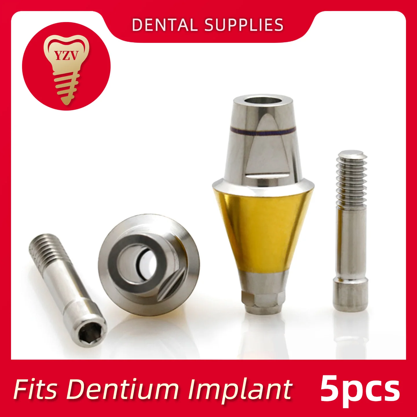 5Pcs Titanium alloy Dual Accessories Diameter 4.5/5.5/6.5mm fits Dentium System