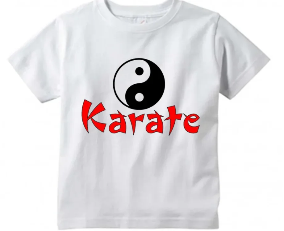 Camiseta kanji kanji infantil, blusa de manga curta, Karate Kick, MMA, Shinobu Design, casual, fofo, infantil, verão