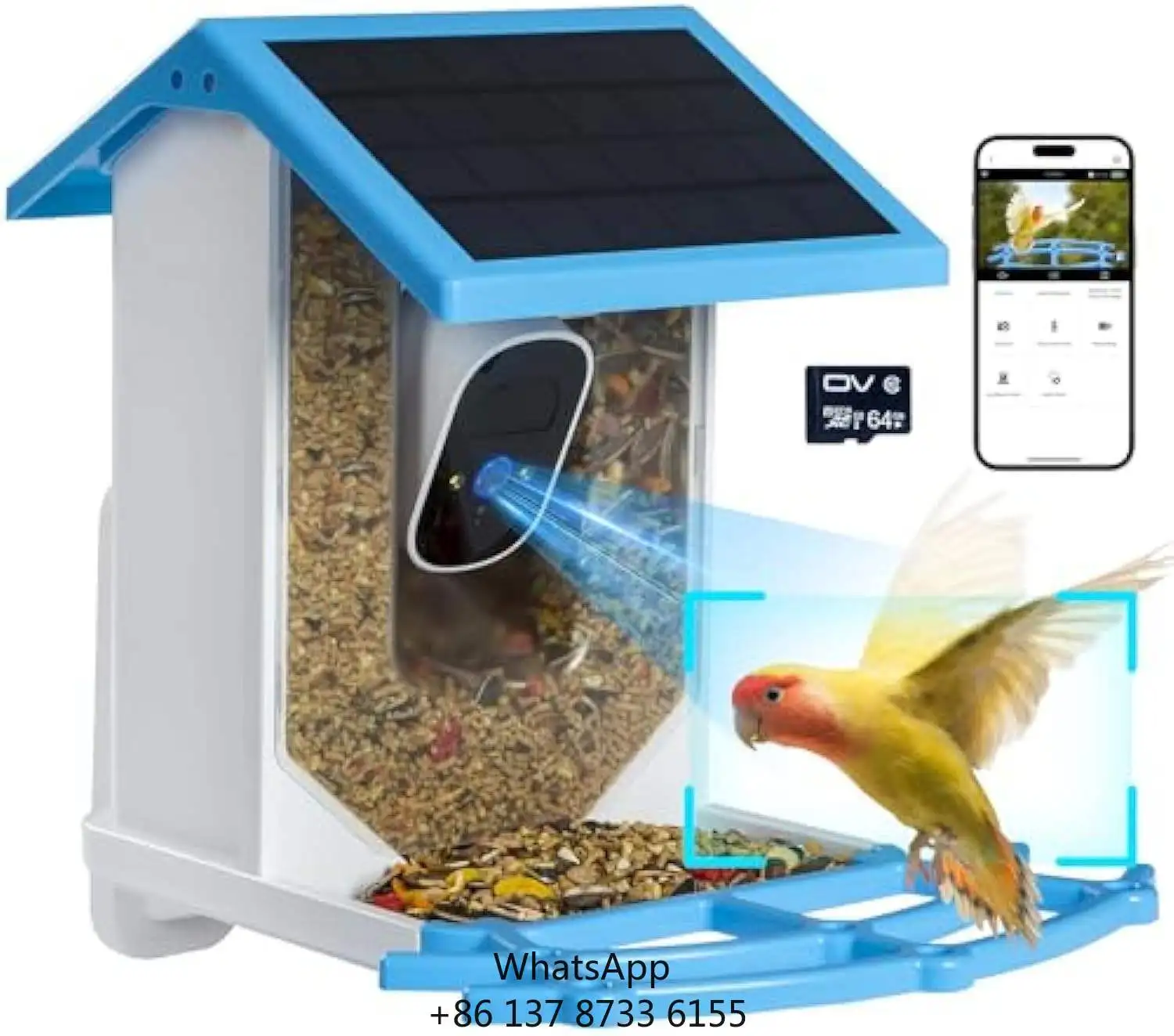 New Arrival 3d 360 Degree Bird View System Car Security Camera 1080P Cloud Storage Bird Feeder Camera With 5000Ma Battery