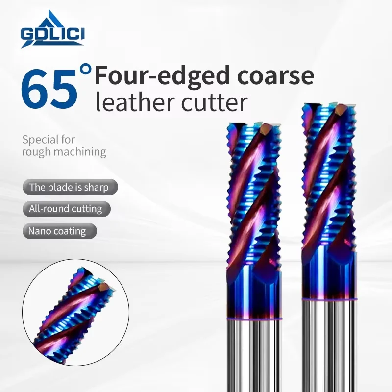 

HRC65 Черновая концевая фреза из карбида, 4 канавки, фреза, вольфрамовые режущие инструменты для нержавеющей стали, фрезы с ЧПУ 8 10 мм