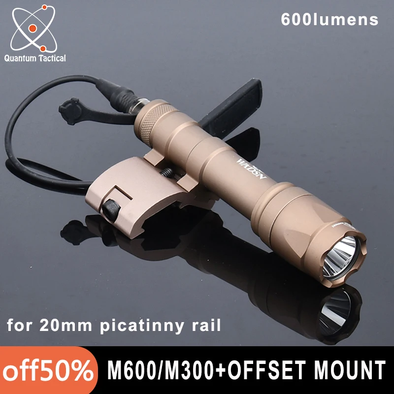 

Wadsn M600C Tactical Scout Light M300A Flashlight Mount For 20MM Rail Base Airsoft Outdoor Hunting M600 Spotlight Accessories