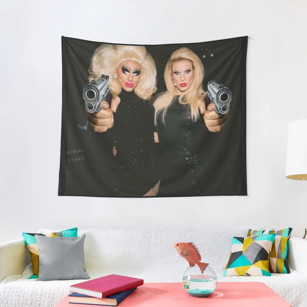 Trixie & Katya - Behind the Scenes - Dangerous Woman Meme Tapestry Things To The Room Carpet On The Wall Tapestry